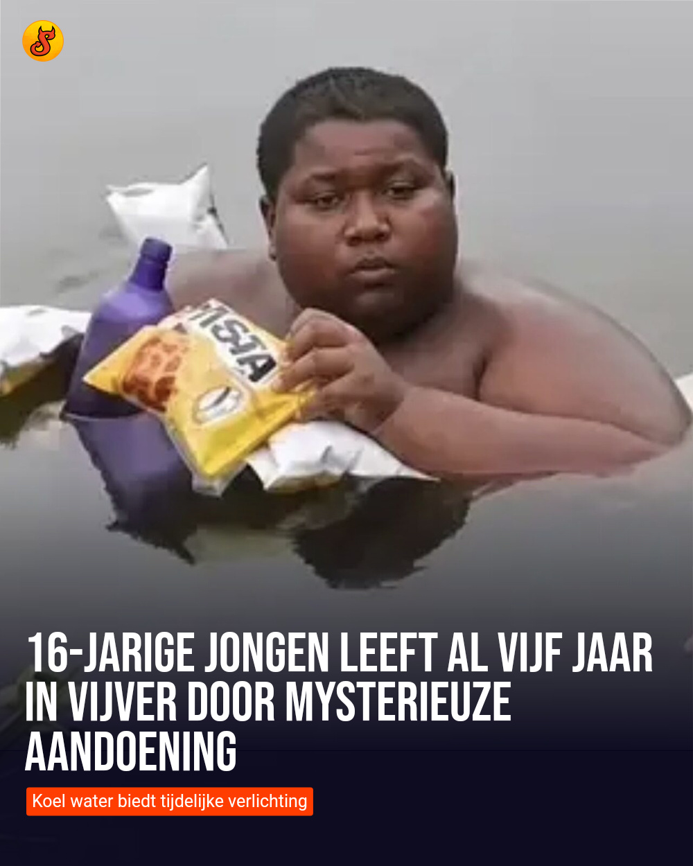 16-jarige jongen leeft al vijf jaar in vijver door mysterieuze aandoening