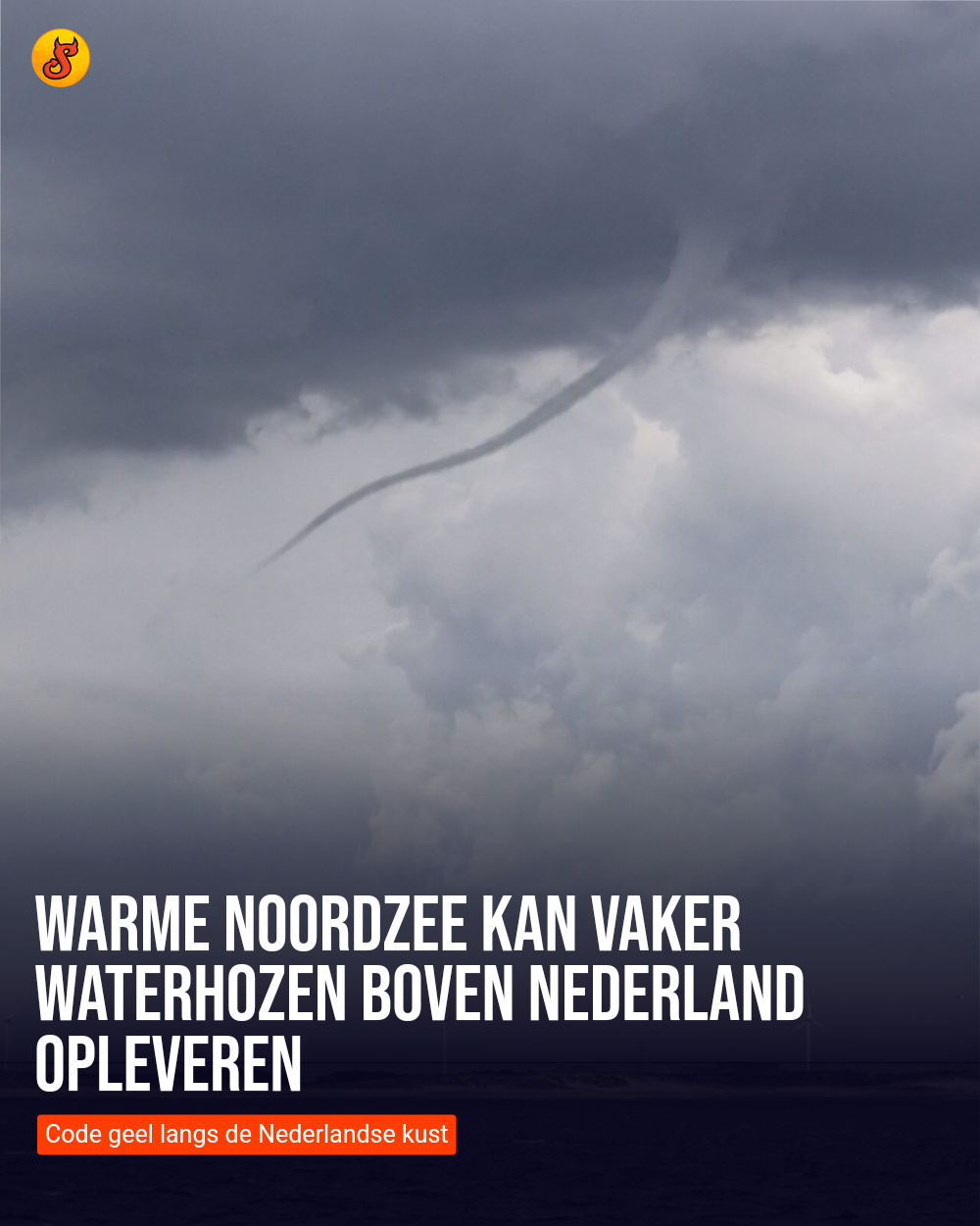 Warme Noordzee kan vaker waterhozen boven Nederland opleveren