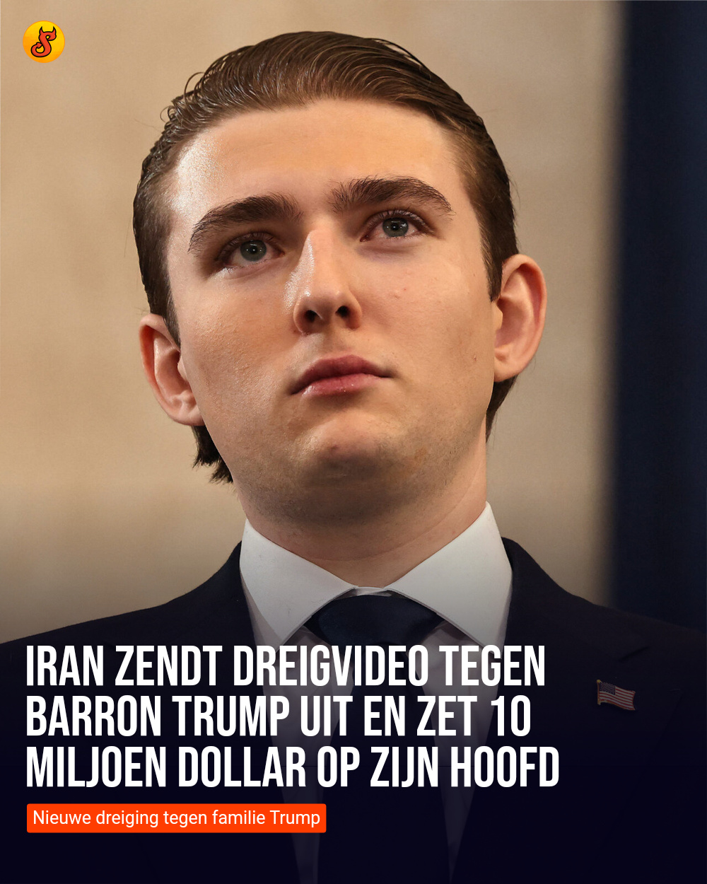 Iran zendt dreigvideo tegen Barron Trump uit en zet 10 miljoen dollar op zijn hoofd