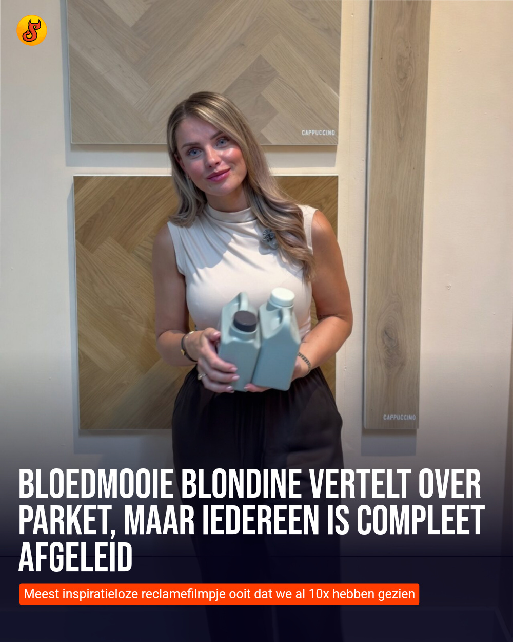 Bloedmooie blondine vertelt over parket, maar IEDEREEN is compleet afgeleid