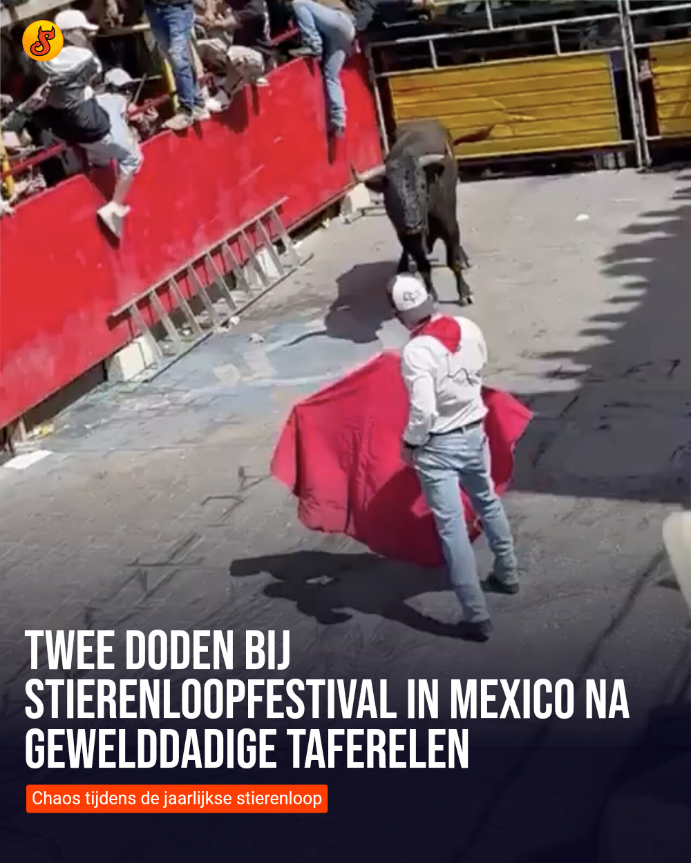 Twee doden bij stierenloopfestival in Mexico na gewelddadige taferelen