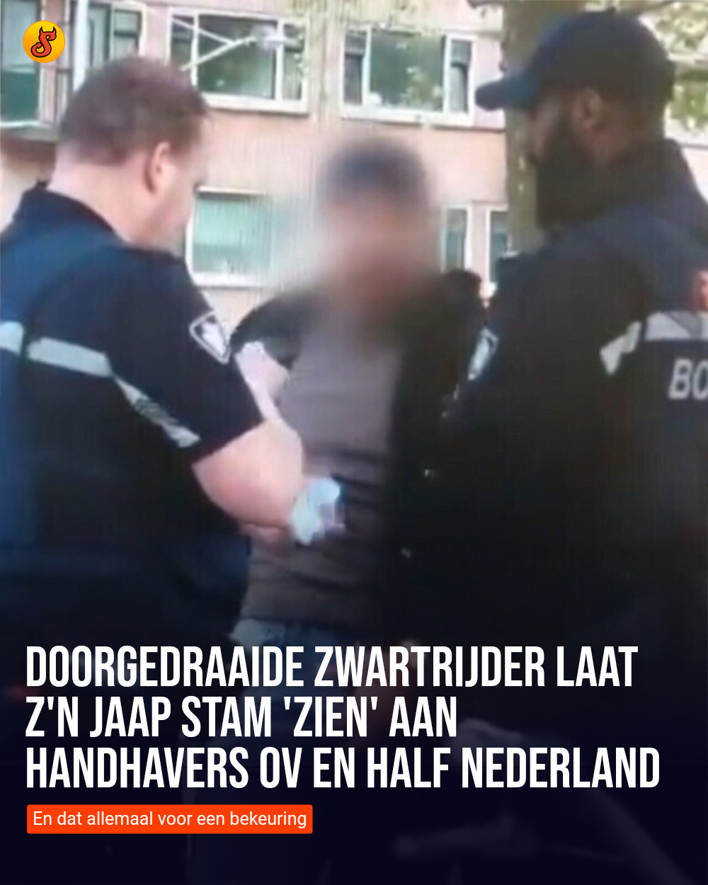 Doorgedraaide zwartrijder laat z'n Jaap Stam 'zien' aan handhavers OV en half Nederland