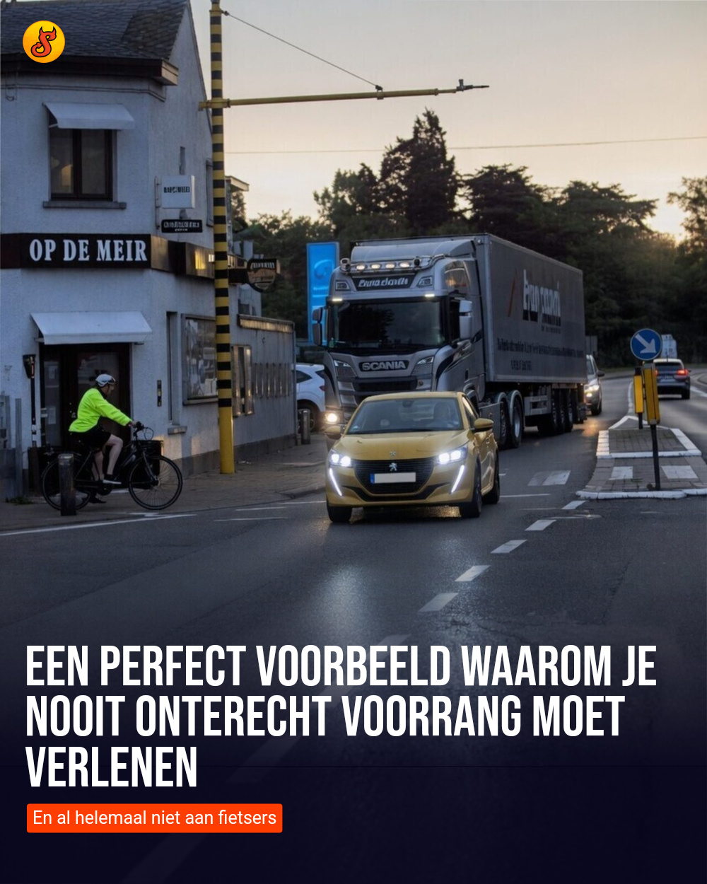Een perfect voorbeeld waarom je nooit onterecht voorrang moet verlenen