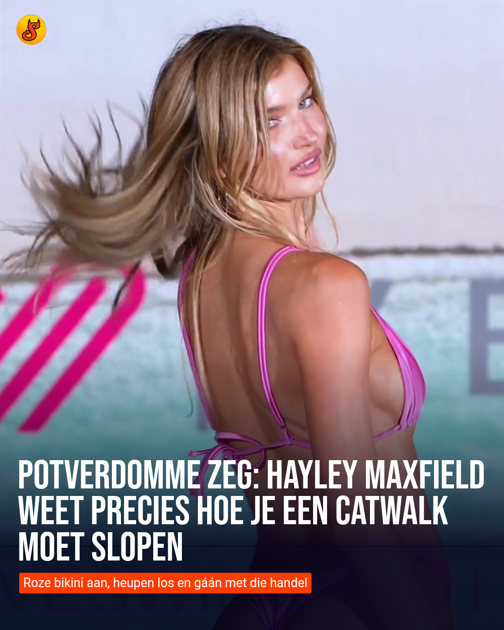 Potverdomme zeg: Hayley Maxfield weet precies hoe je een catwalk moet slopen