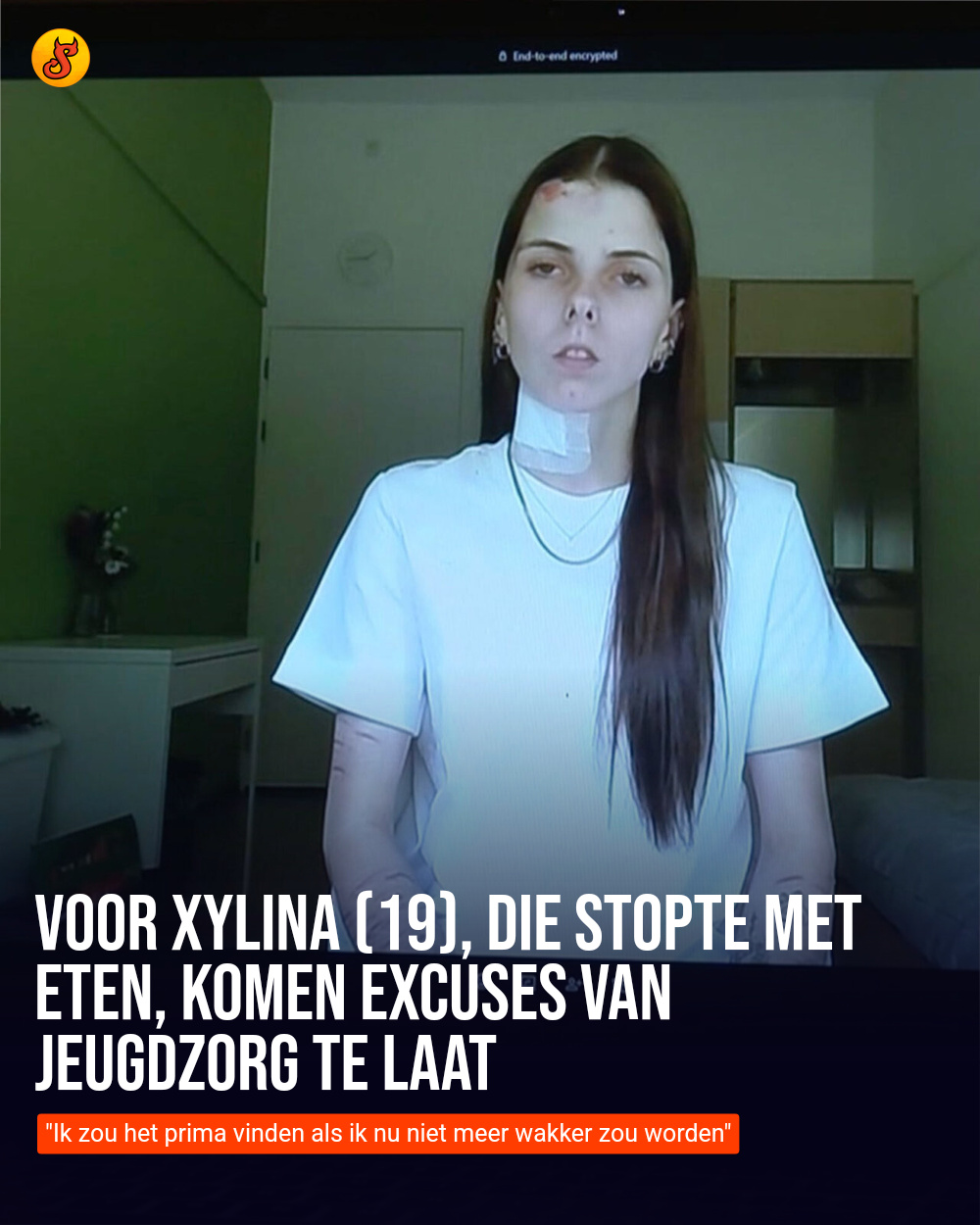 Voor Xylina (19), die stopte met eten, komen excuses van jeugdzorg te laat