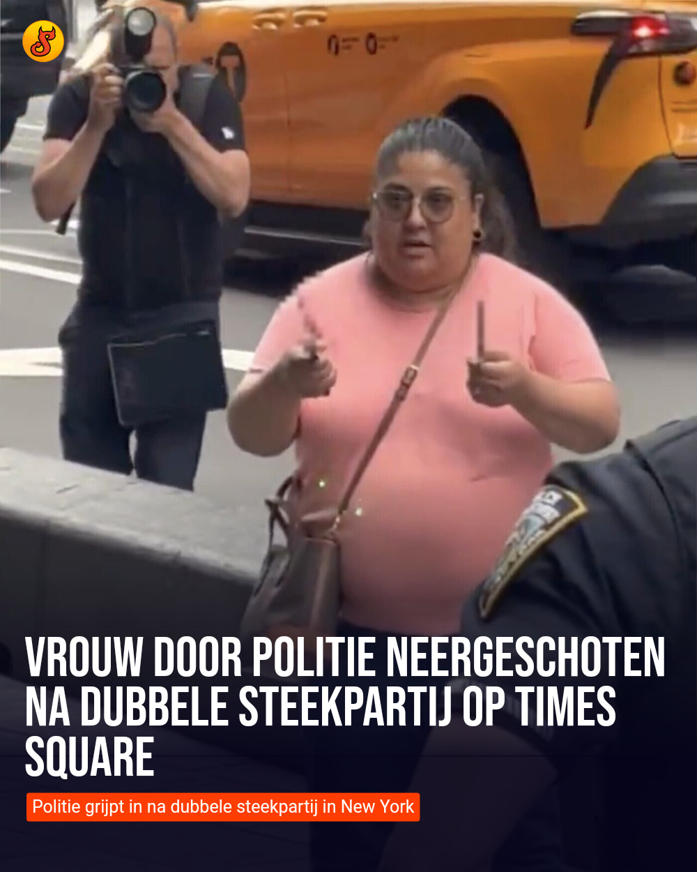 Vrouw door politie neergeschoten na dubbele steekpartij op Times Square