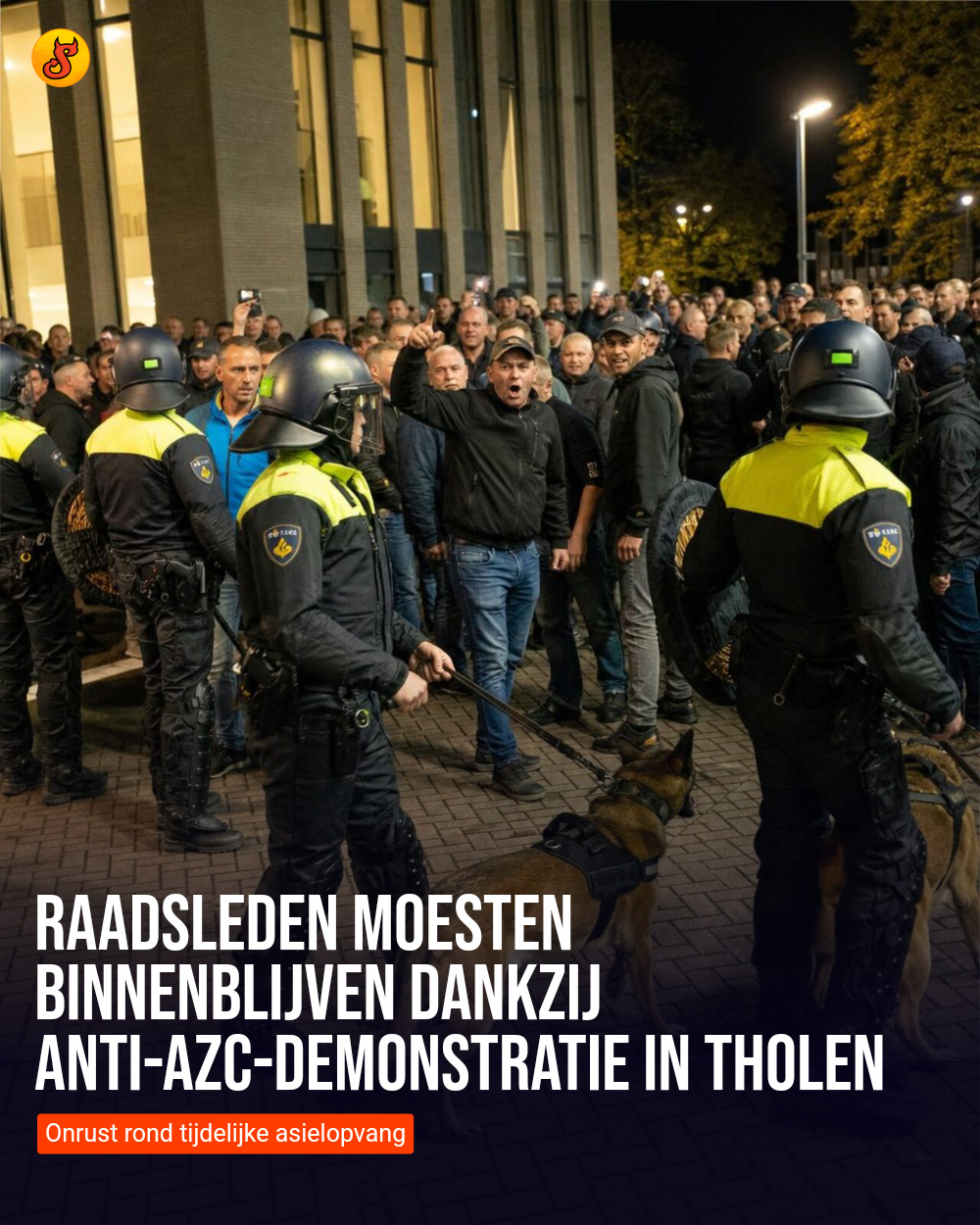 Raadsleden moesten binnenblijven dankzij anti-azc-demonstratie in Tholen