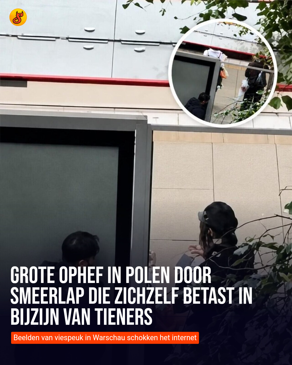 Grote ophef in Polen door smeerlap die zichzelf betast in bijzijn van tieners