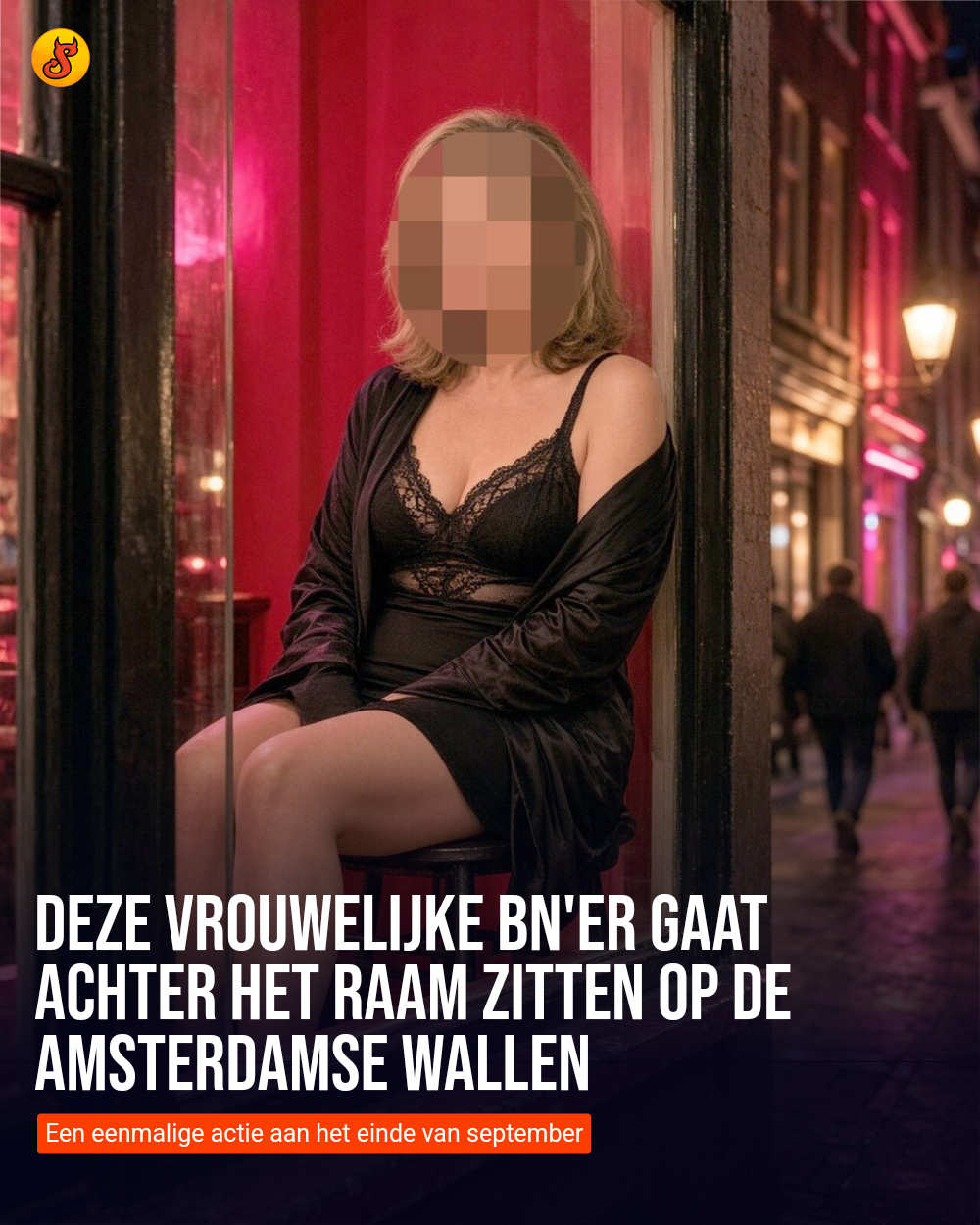 Deze vrouwelijke BN'er gaat achter het raam zitten op de Amsterdamse Wallen