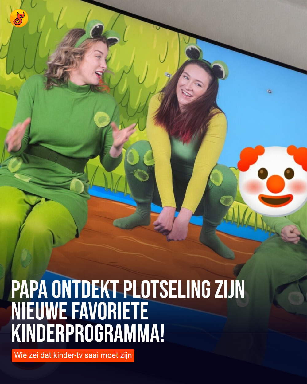 Papa ontdekt plotseling zijn nieuwe favoriete kinderprogramma!