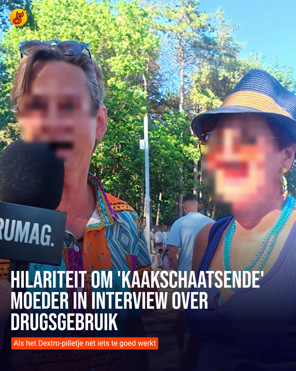 Hilariteit om 'kaakschaatsende' moeder in interview over drugsgebruik