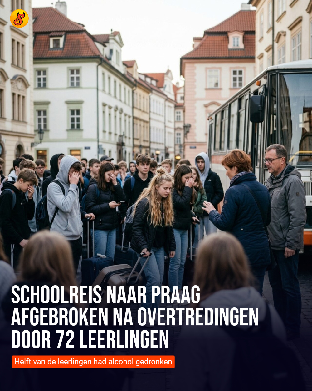 Schoolreis naar Praag afgebroken na overtredingen door 72 leerlingen