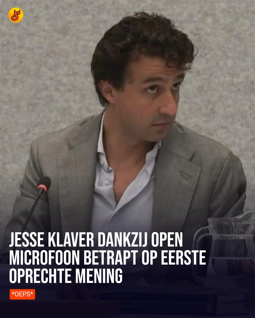 Jesse Klaver dankzij open microfoon betrapt op eerste oprechte mening