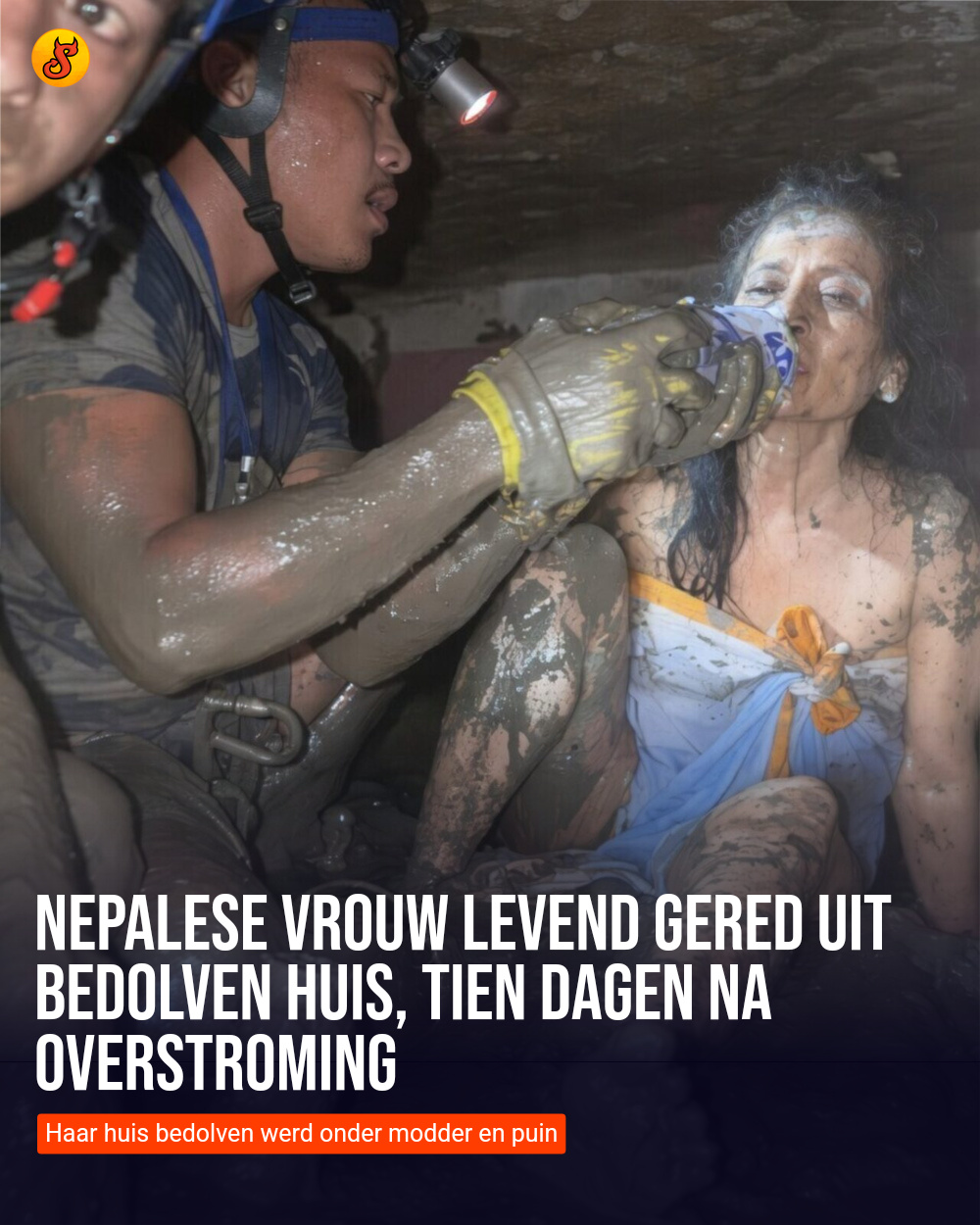Nepalese vrouw levend gered uit bedolven huis, tien dagen na overstroming
