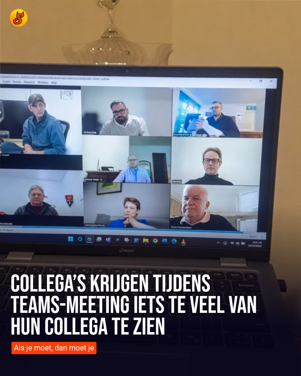 Collega’s krijgen tijdens Teams-meeting iets te veel van hun collega te zien