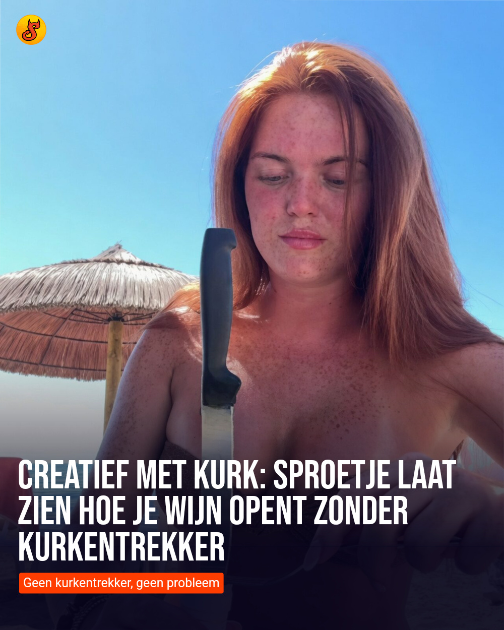 Creatief met kurk: Sproetje laat zien hoe je wijn opent zonder kurkentrekker
