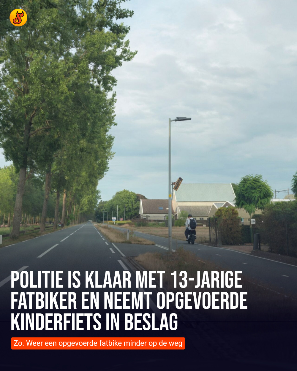 Politie is klaar met 13-jarige fatbiker en neemt opgevoerde kinderfiets in beslag