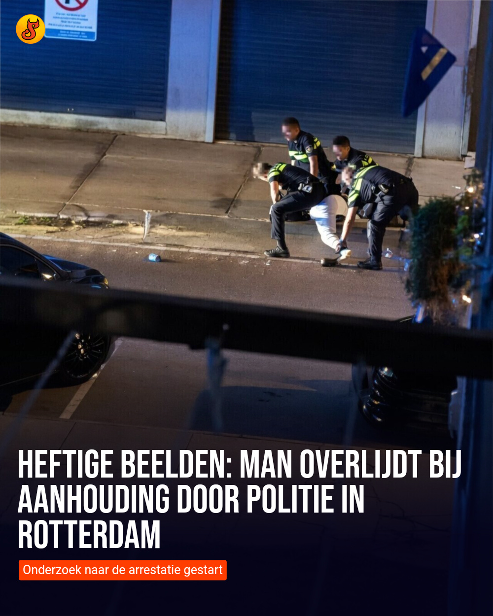 Heftige beelden: Man overlijdt bij aanhouding door politie in Rotterdam