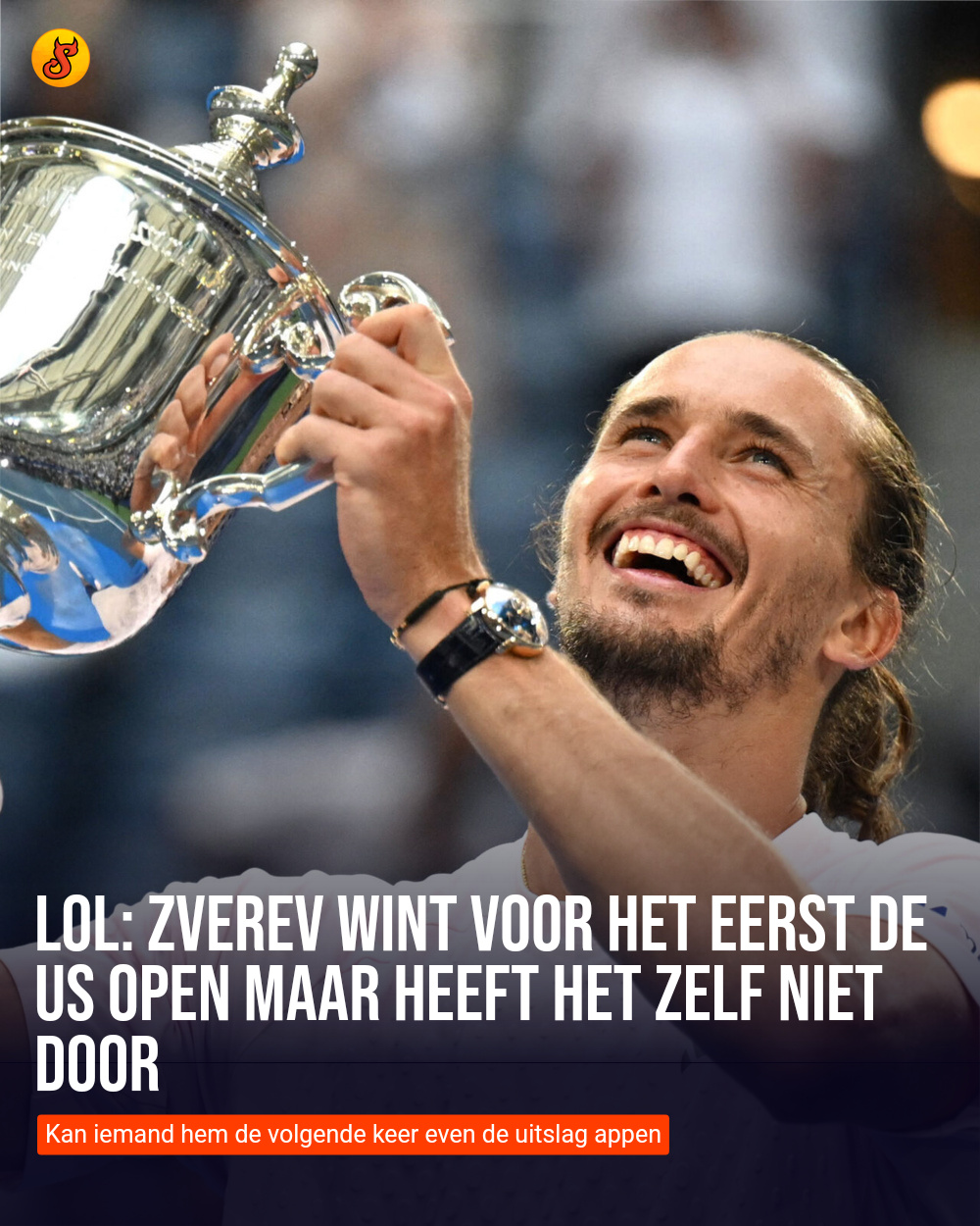 LOL: Zverev wint voor het eerst de US Open maar heeft het zelf niet door