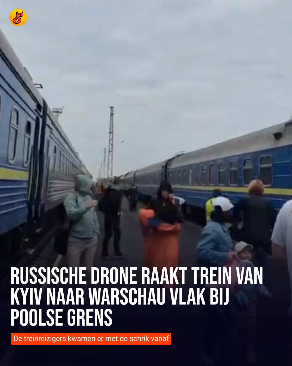 Russische drone raakt trein van Kyiv naar Warschau vlak bij Poolse grens