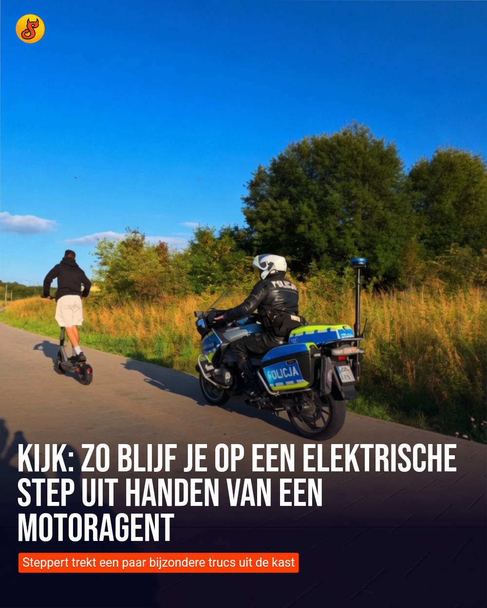 Kijk: Zo blijf je op een elektrische step uit handen van een motoragent