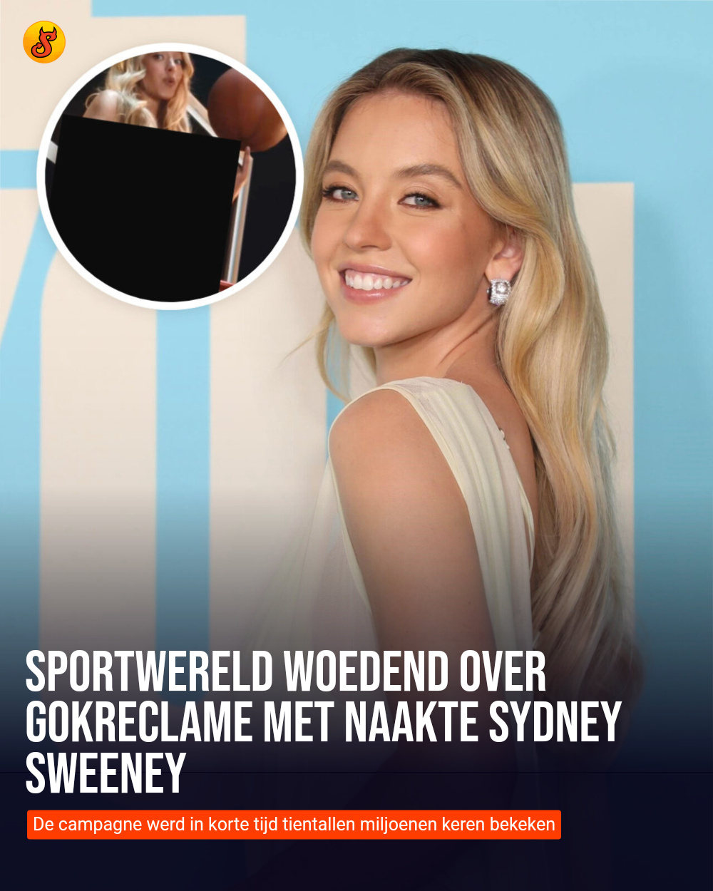 Sportwereld woedend over gokreclame met naakte Sydney Sweeney