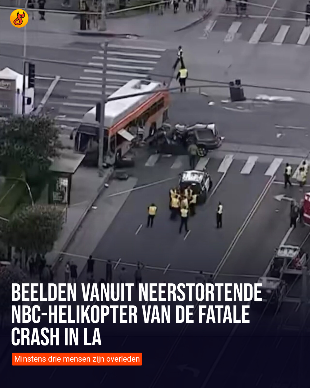 Beelden vanuit neerstortende NBC-helikopter van de fatale crash in LA