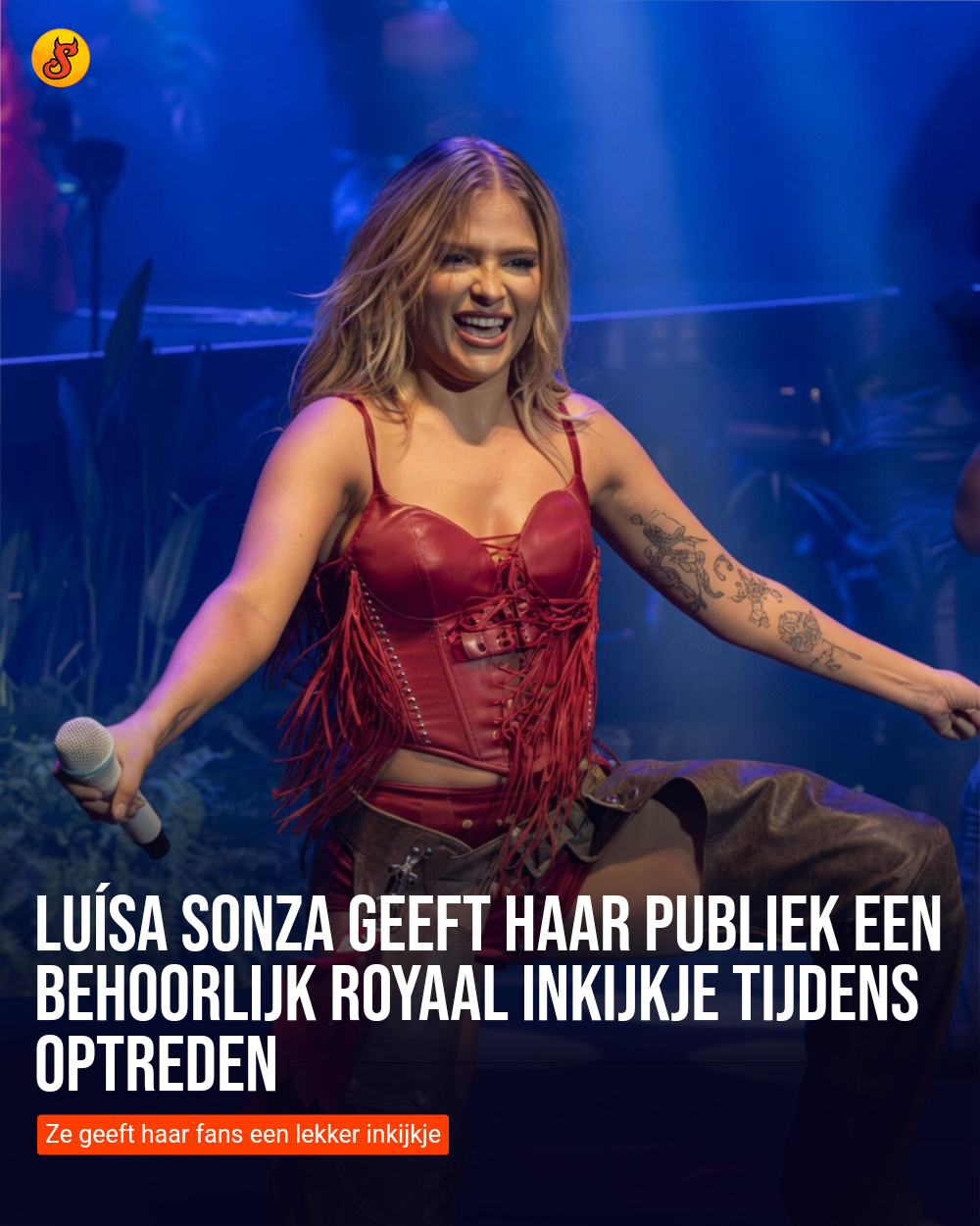 Luísa Sonza geeft haar publiek een behoorlijk royaal inkijkje tijdens optreden