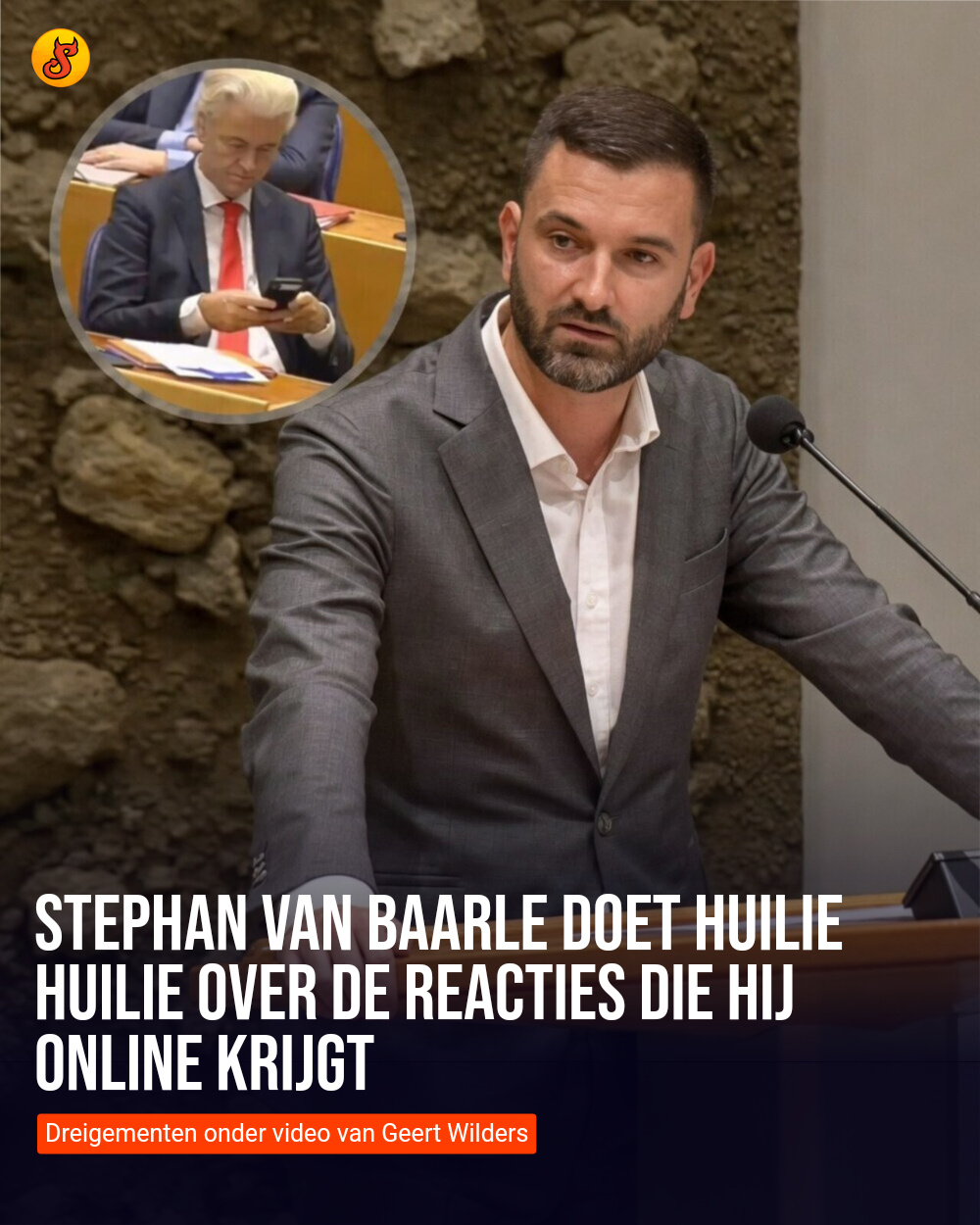 Stephan van Baarle doet huilie huilie over de reacties die hij online krijgt