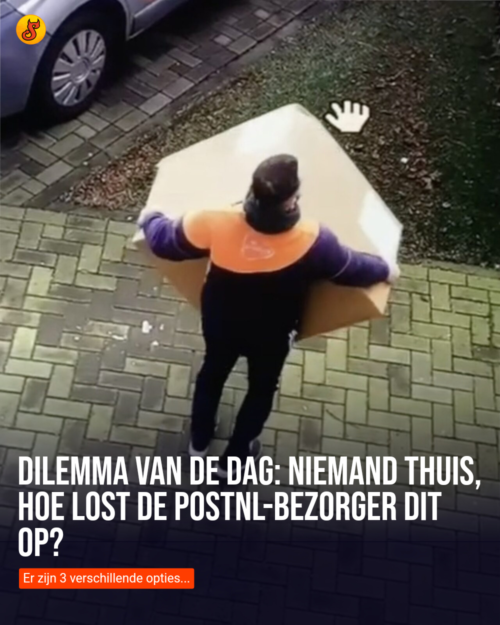 Dilemma van de dag: Niemand thuis, hoe lost de PostNL-bezorger dit op?