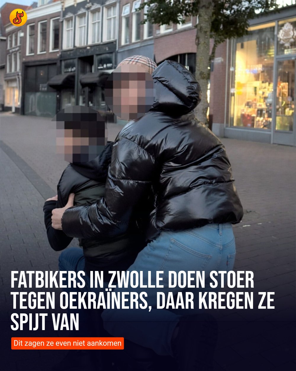 Fatbikers in Zwolle doen stoer tegen Oekraïners, daar kregen ze spijt van