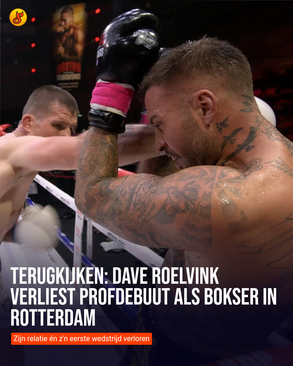 Terugkijken: Dave Roelvink verliest profdebuut als bokser in Rotterdam