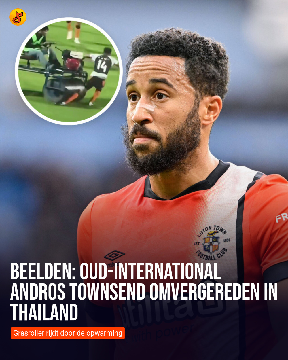 Beelden: Oud-international Andros Townsend omvergereden in Thailand