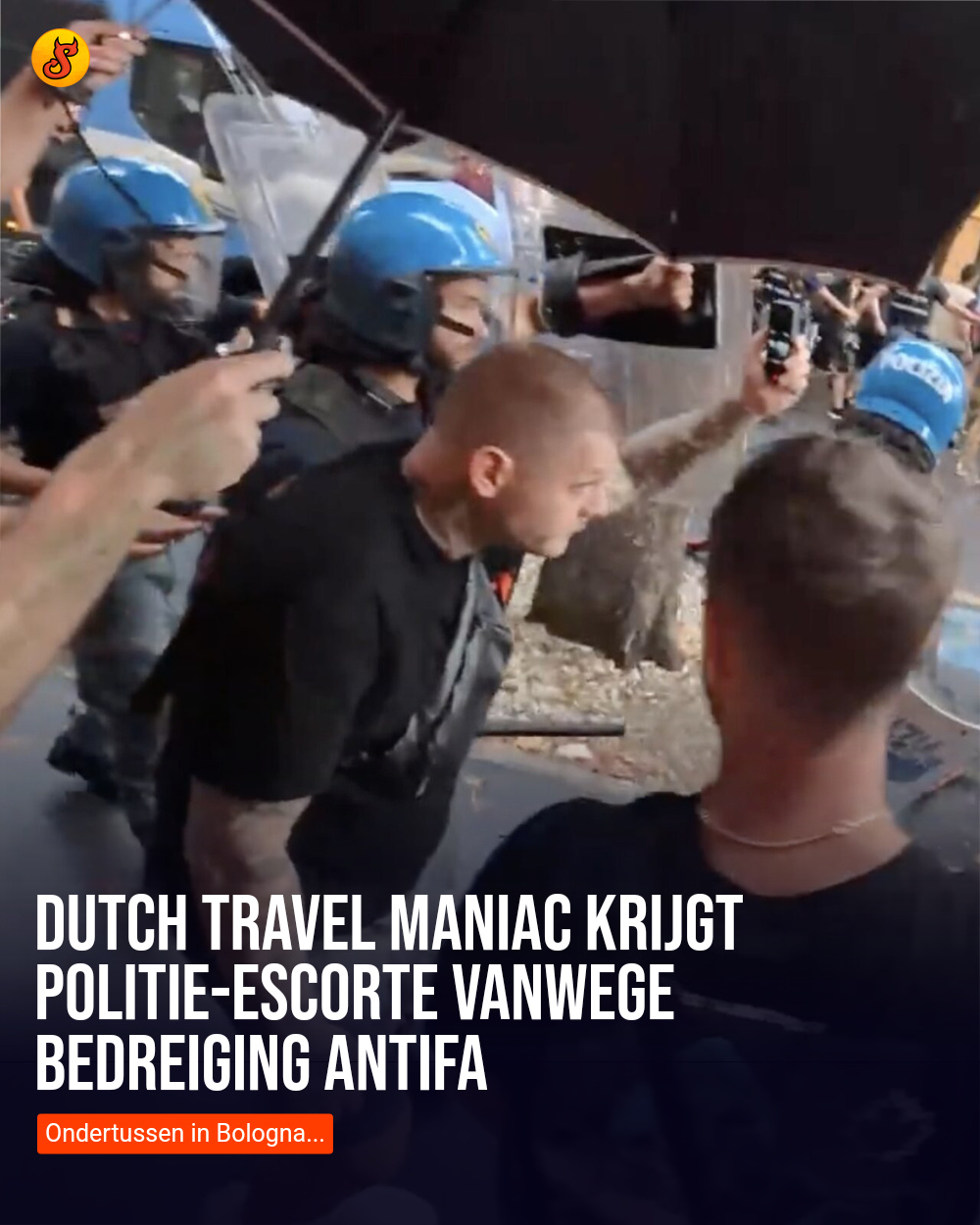Dutch Travel Maniac krijgt politie-escorte vanwege bedreiging Antifa