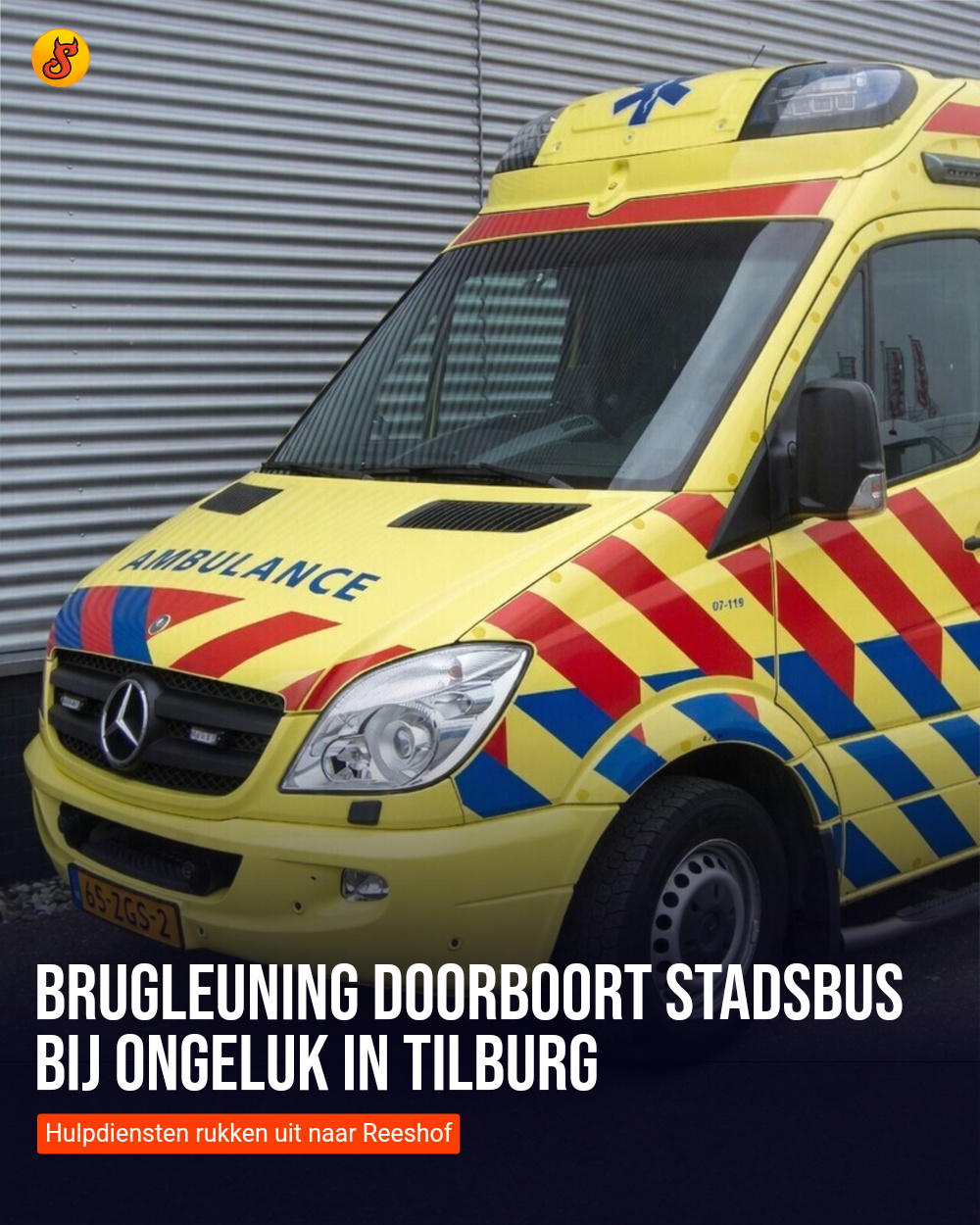 Brugleuning doorboort stadsbus bij ongeluk in Tilburg