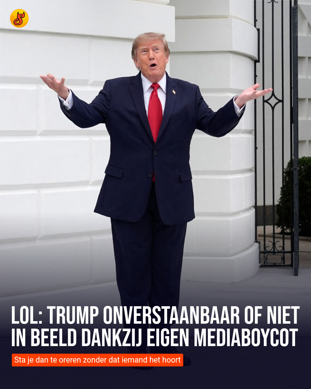 LOL: Trump onverstaanbaar of niet in beeld dankzij eigen mediaboycot