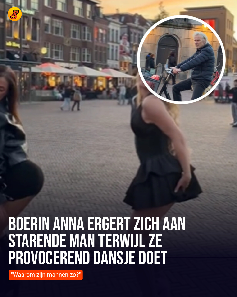 Boerin Anna ergert zich aan starende man terwijl ze provocerend dansje doet