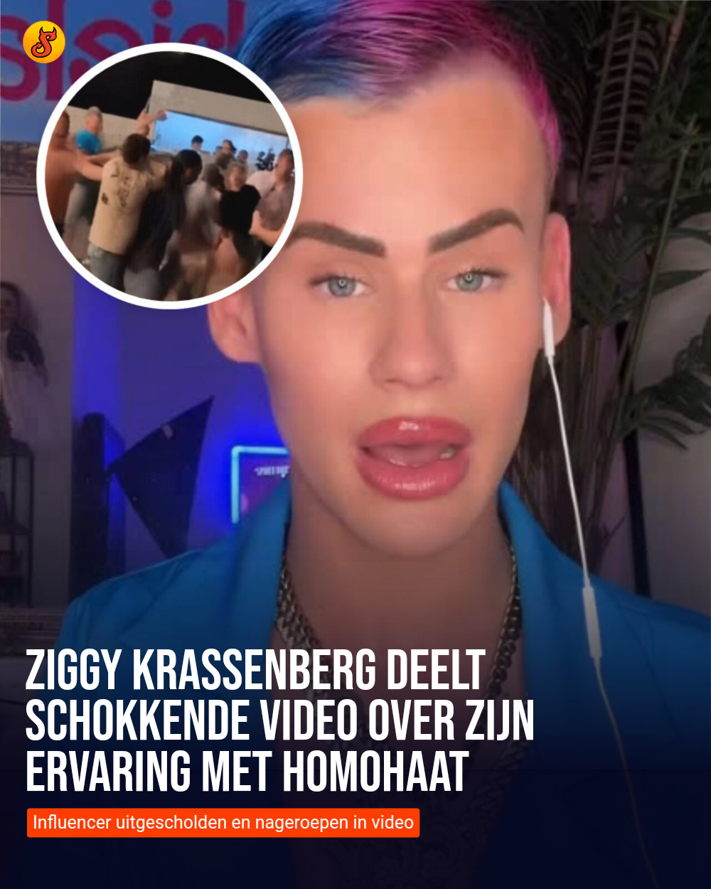 Ziggy Krassenberg deelt schokkende video over zijn ervaring met homohaat