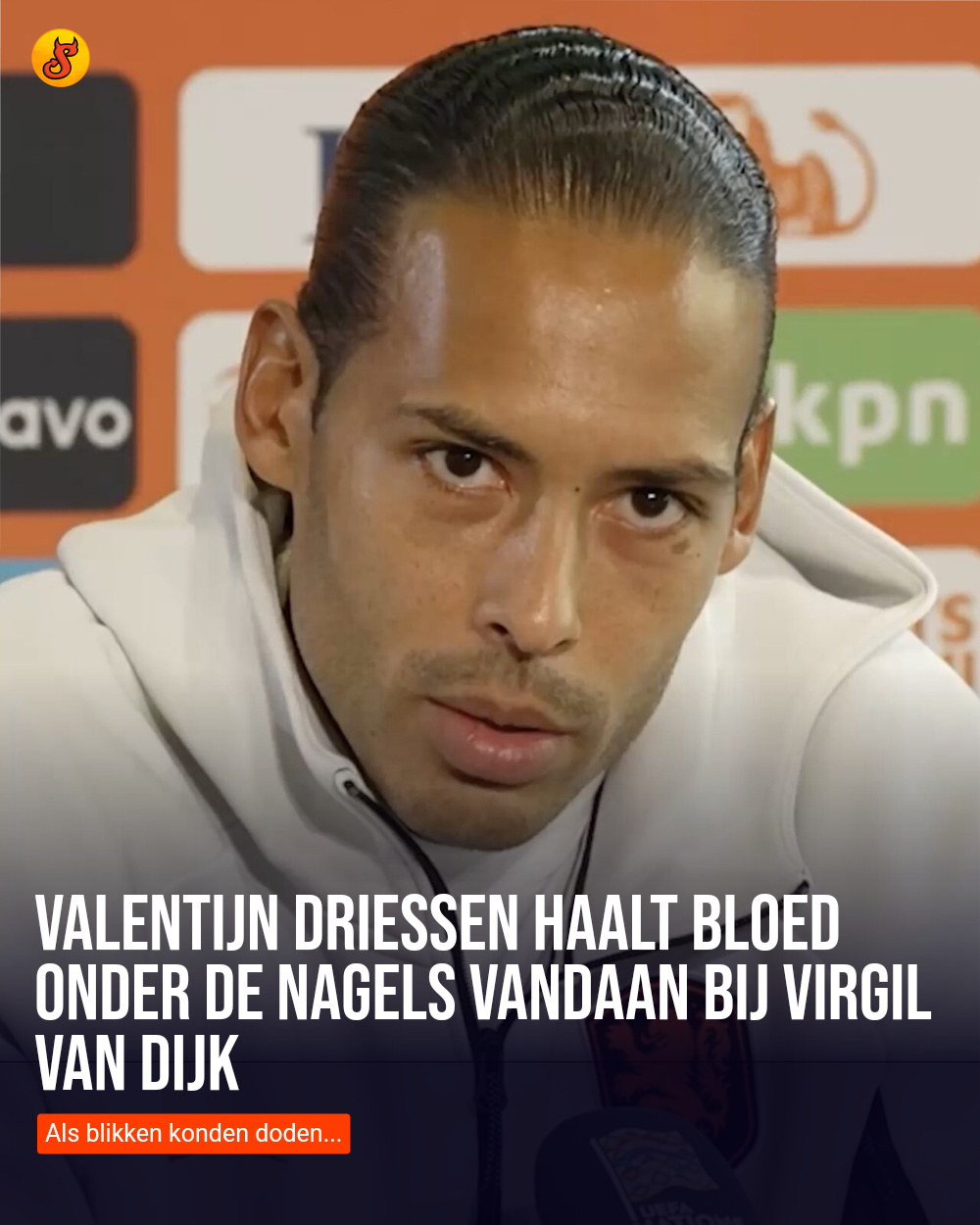 Valentijn Driessen haalt bloed onder de nagels vandaan bij Virgil van Dijk