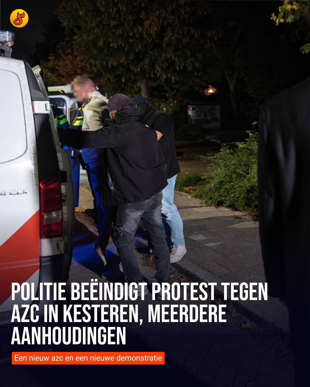 Politie beëindigt protest tegen azc in Kesteren, meerdere aanhoudingen