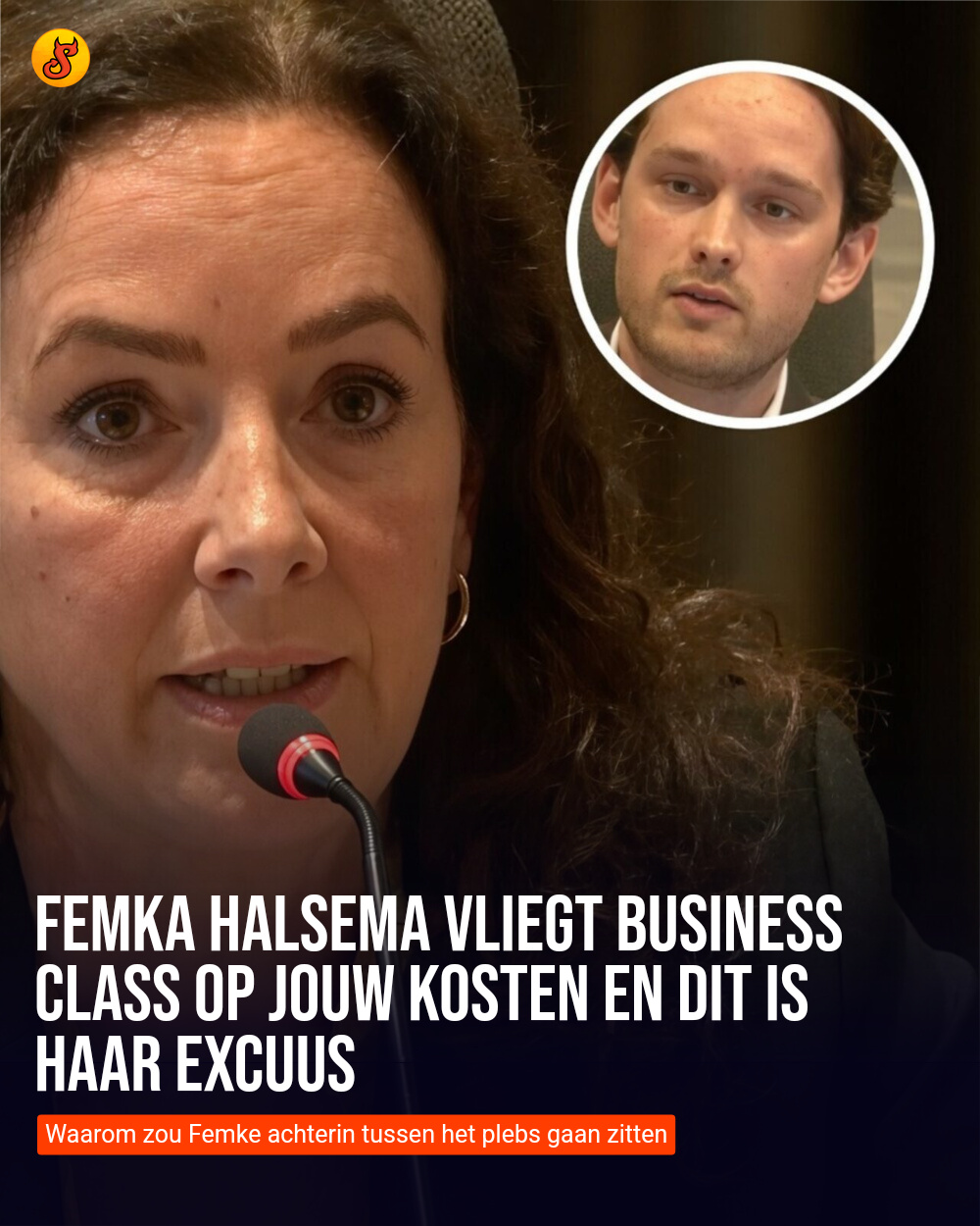 Femka Halsema vliegt Business Class op jouw kosten en dit is haar excuus