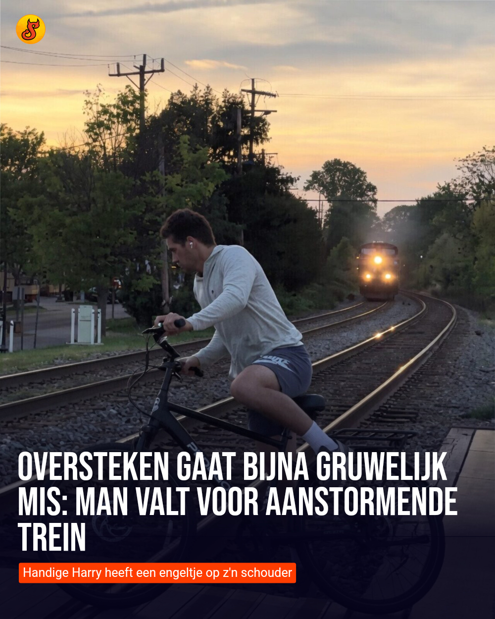 Oversteken gaat bijna gruwelijk mis: man valt voor aanstormende trein