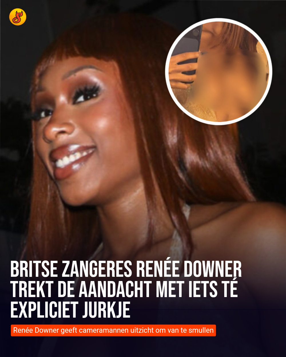 Britse zangeres Renée Downer trekt de aandacht met iets té expliciet jurkje