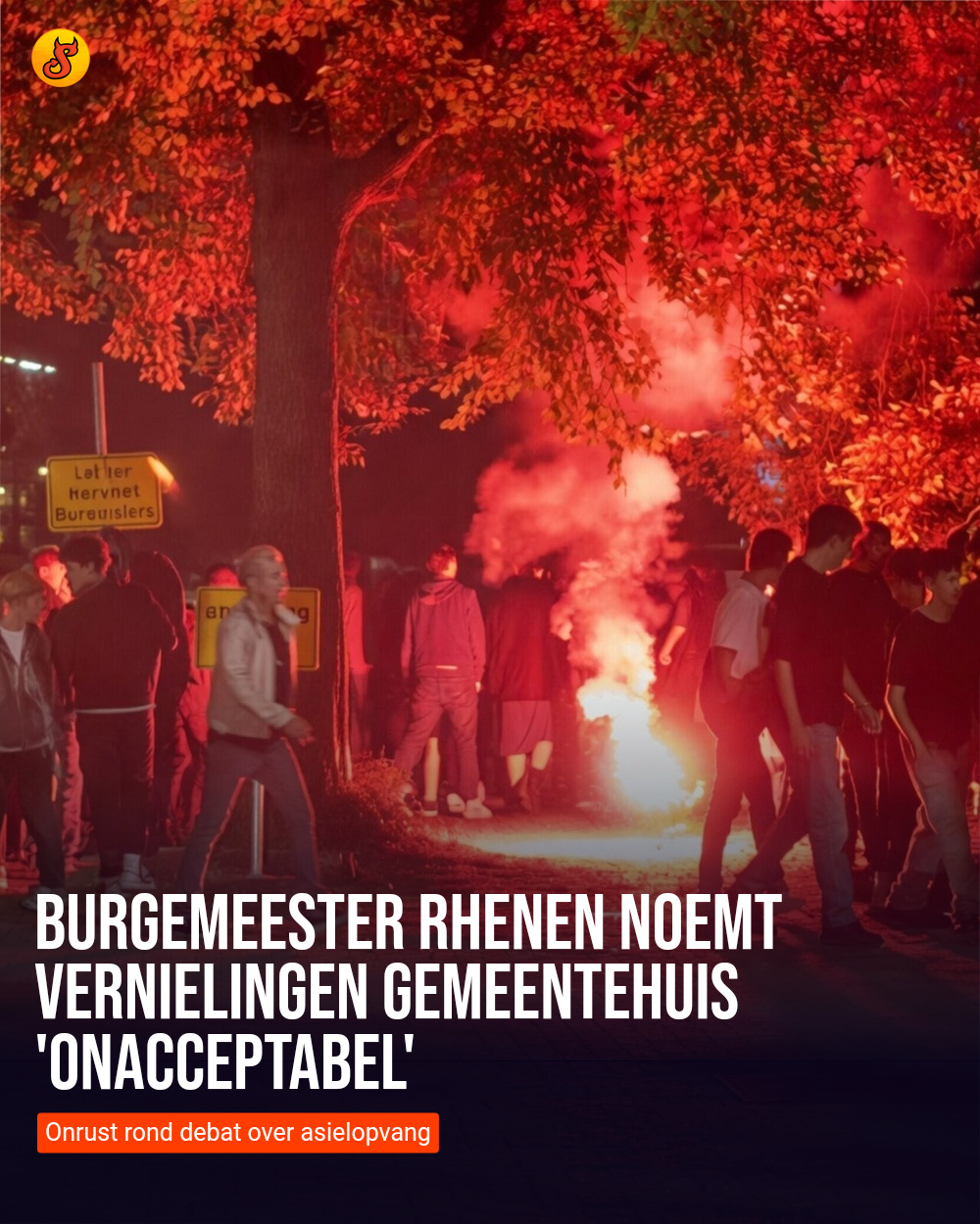 Burgemeester Rhenen noemt vernielingen gemeentehuis 'onacceptabel'