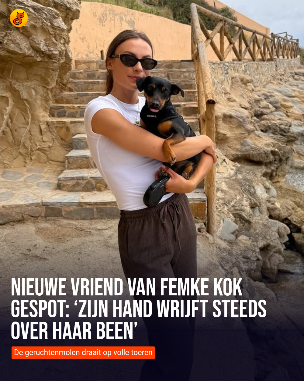 Nieuwe vriend van Femke Kok gespot: ‘Zijn hand wrijft steeds over haar been’