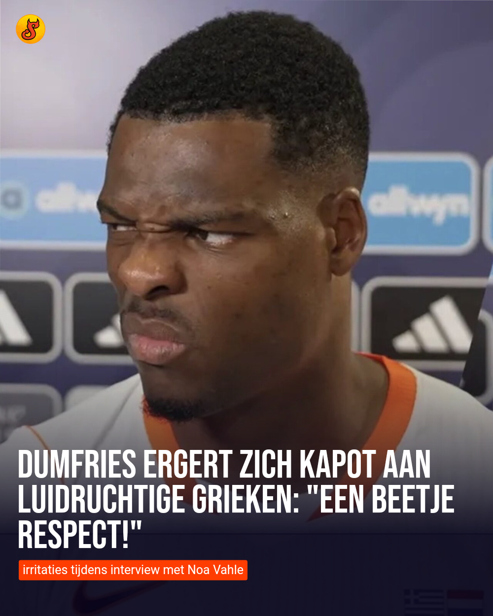 Dumfries ergert zich kapot aan luidruchtige Grieken: "Een beetje respect!"