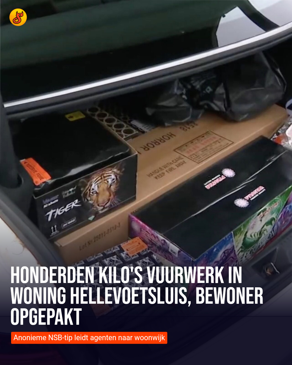 Honderden kilo's vuurwerk in woning Hellevoetsluis, bewoner opgepakt