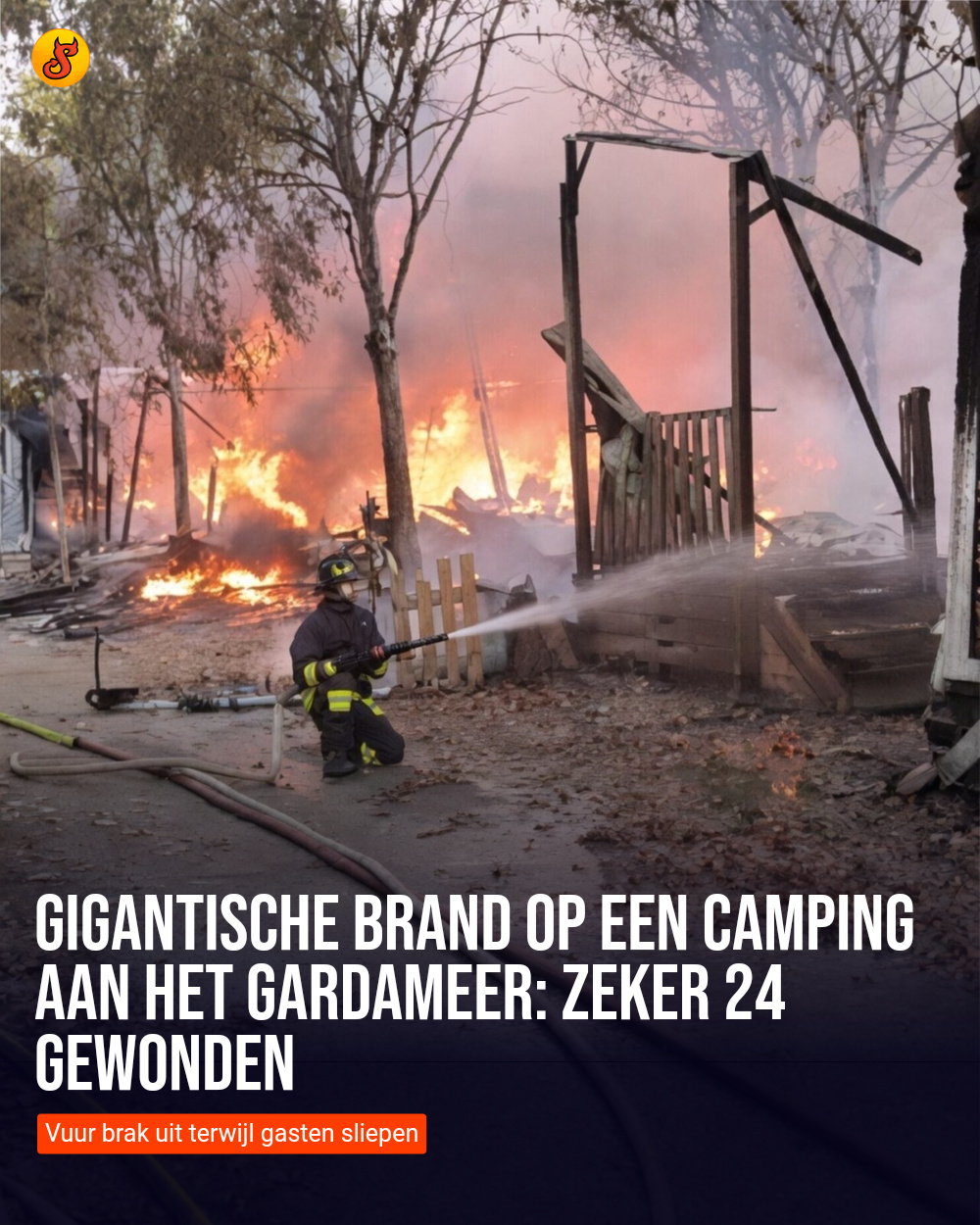 Gigantische brand op een camping aan het Gardameer: zeker 24 gewonden