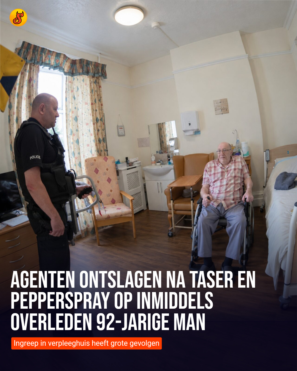 Agenten ontslagen na taser en pepperspray op inmiddels overleden 92-jarige man