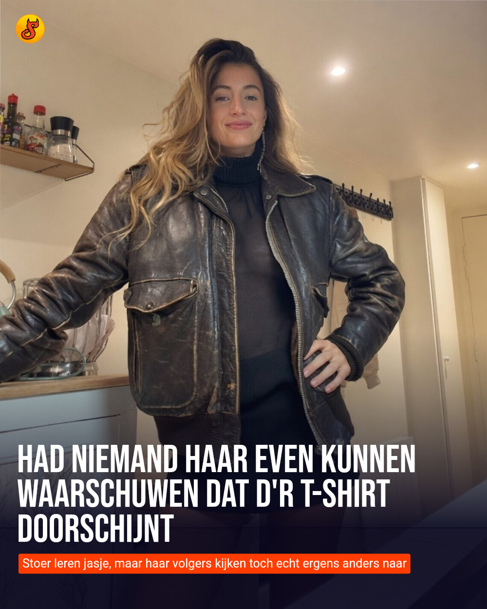 Had niemand haar even kunnen waarschuwen dat d'r t-shirt doorschijnt